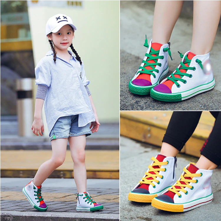 

2021 Fashion Baby Shoes Home Infant New Year Children Casual Shoes High Top Canvas Upper Rubber Sole Designer Shoes Kids, Red