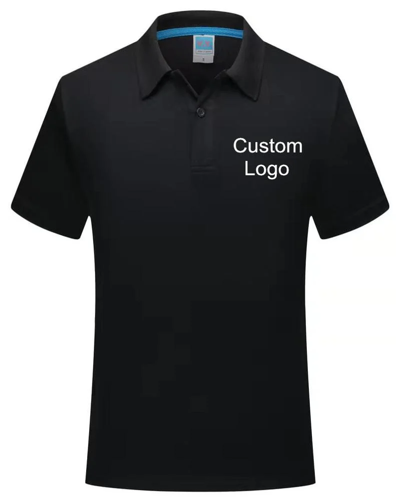 

100% Polyester Mens Golf Polo T Shirts Custom Uniform Short Sleeve Polo Shirt with custom logo printed