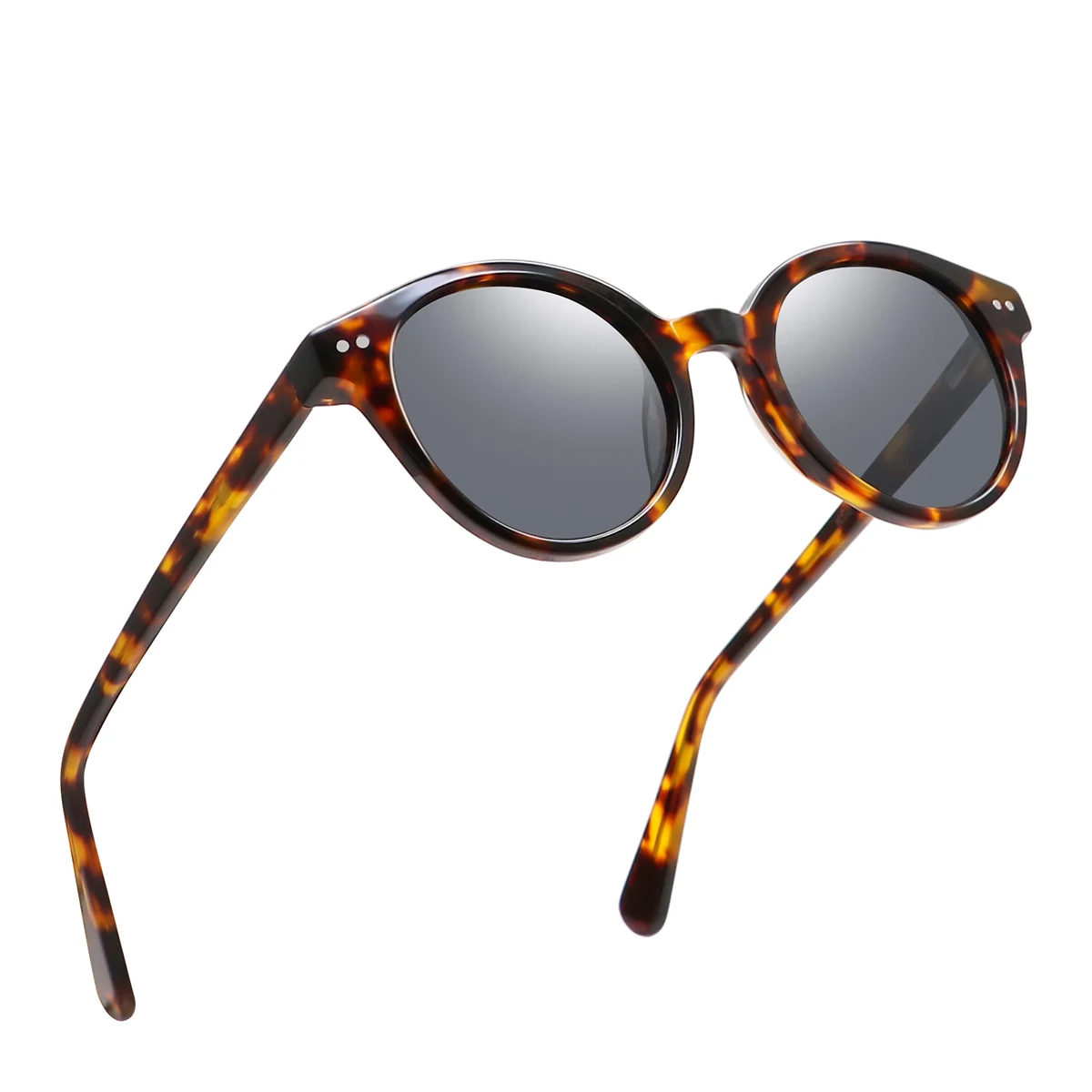 

Custom Logo Fashion Polarized Acetate Sunglasses Handmade Italian Mazzucchelli Frame Retro Round Sun Glasses Men Women UV400