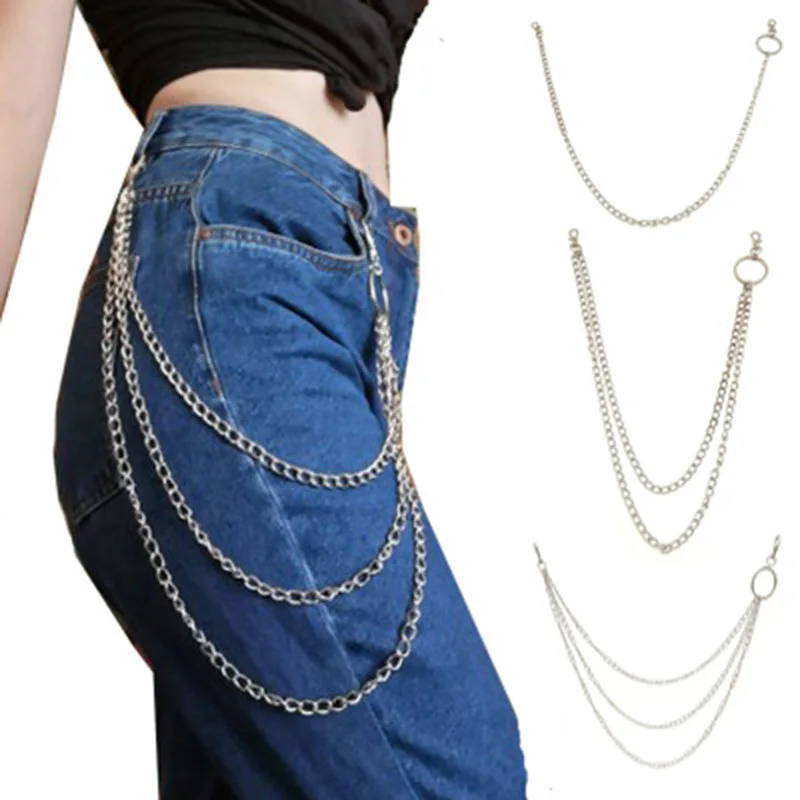 

New Arrival Hotsale Fashion Long Multilayer Waist Belt Trouser Chain Lobster Clasp Jeans Pants Chain Accessories
