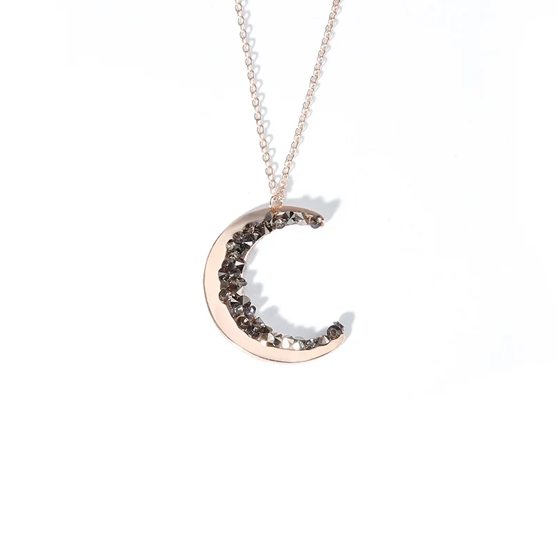 

OEM Colar Womens Fashion Choker Jewelry Collarbone Chain Crystal Necklace Moon Pendant Necklace Wholesale