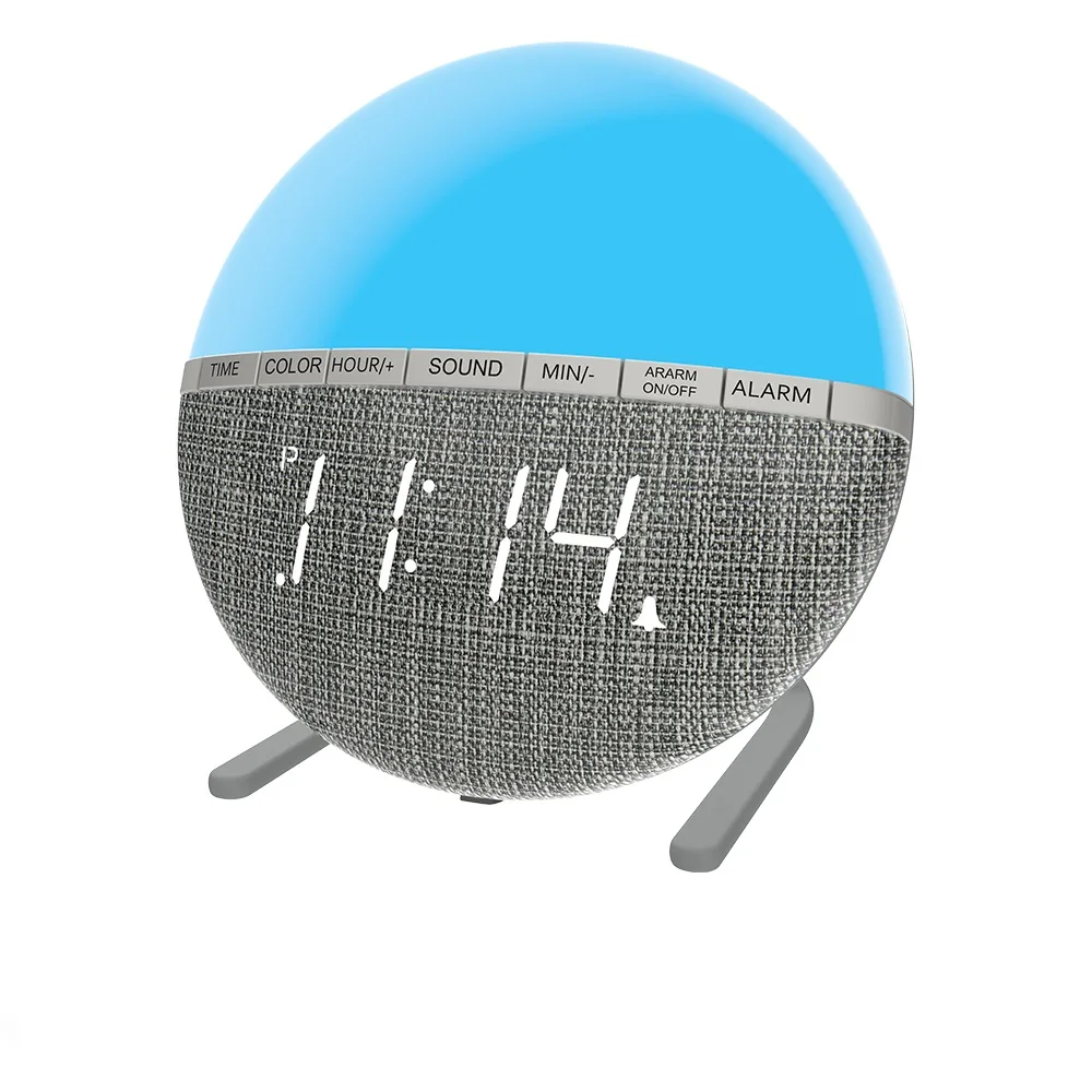 

7-color digital clock LED 8 kinds of natural sound Children bedroom desk clock Good-looking led alarm clock
