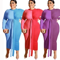 

GX604A New women's tight-fitting hip color patchwork sexy strap long plus size casual maxi dresses
