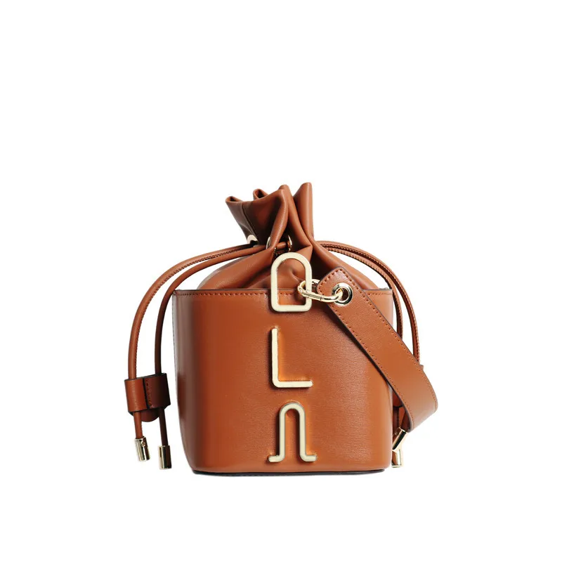 

Square Bucket Bags New Luxury Trend Ladies Cross-Body Niche Versatile Handbags Women'S One Shoulder Bags, Brown