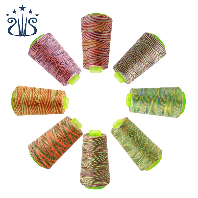 

402 Colorful Polyester Cotton Thread Rainbow Sewing Thread 3000 Yards, As the picture