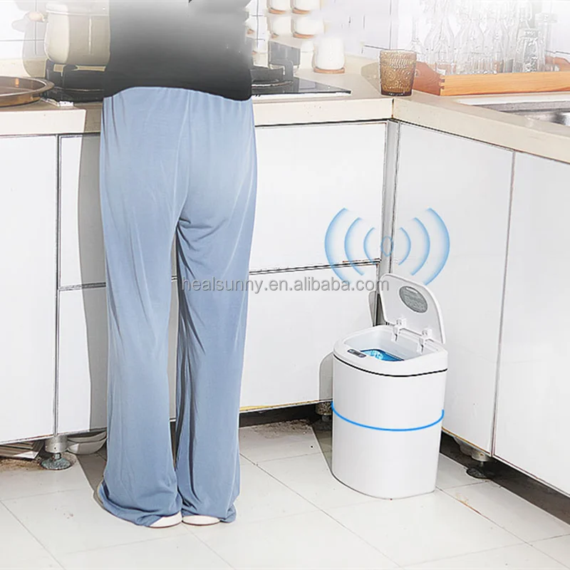 

Automatic Sensor Dustbin Intelligent Kitchen electronic Trash can Large Induction Garbage Rubbish Waste Bin, White, black