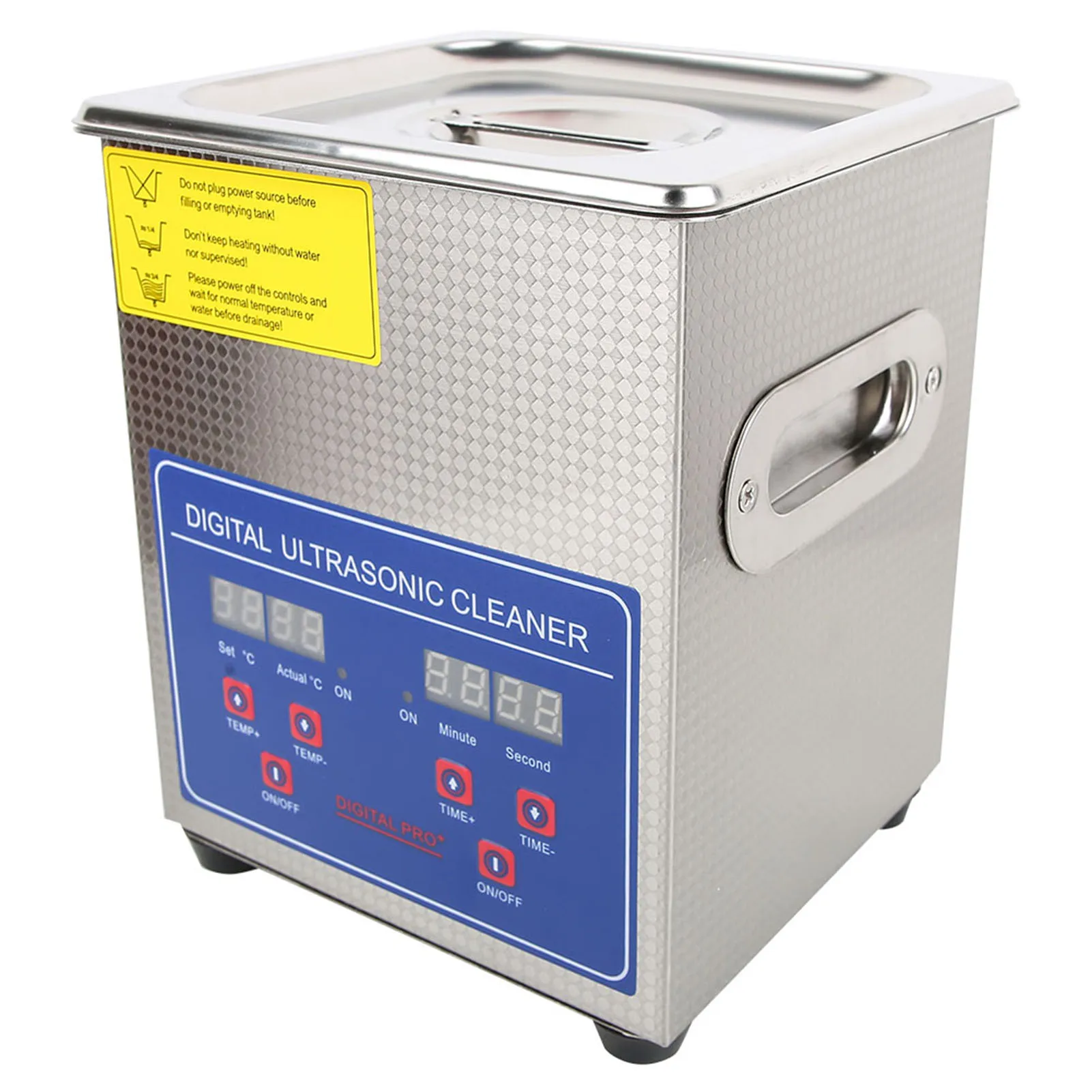 

2L 60W Portable digital mini ultrasonic cleaner with stainless steel body and tank for jewelry hardware denture cleaning