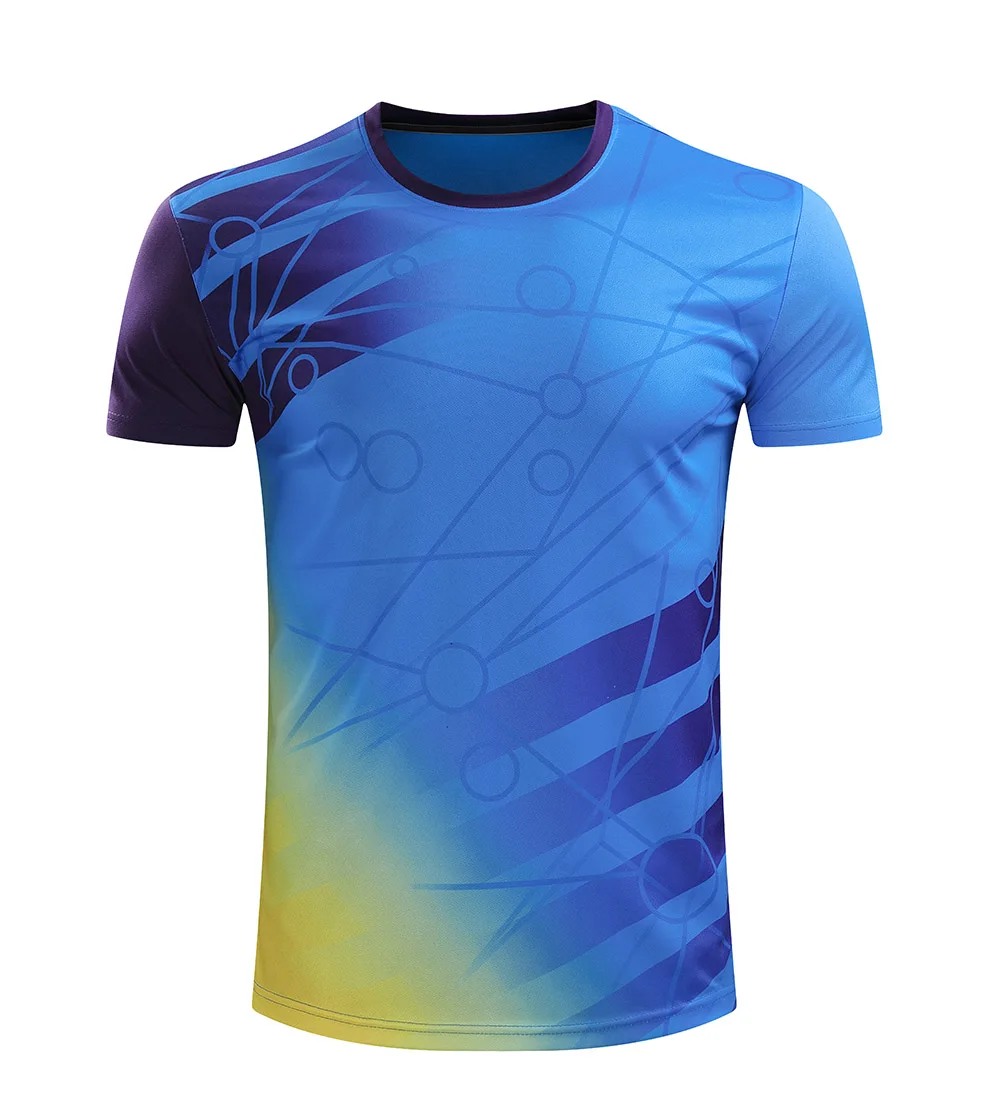 

Sublimation Print Badminton Shirt Men Women Quick Cool Badminton t shirt Sports Tennis t shirt, Accept custom made color