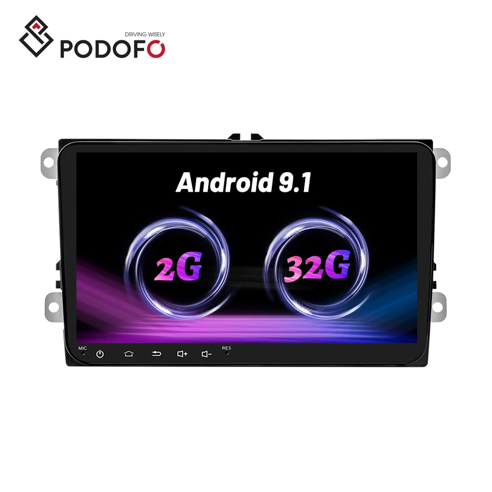

Podofo 2+32GB Android 9.1 9" Car Video Autoradio GPS Radio Stereo For Volkswagen/Skoda/Seat/Octavia/golf 5 6/touran/passat B6