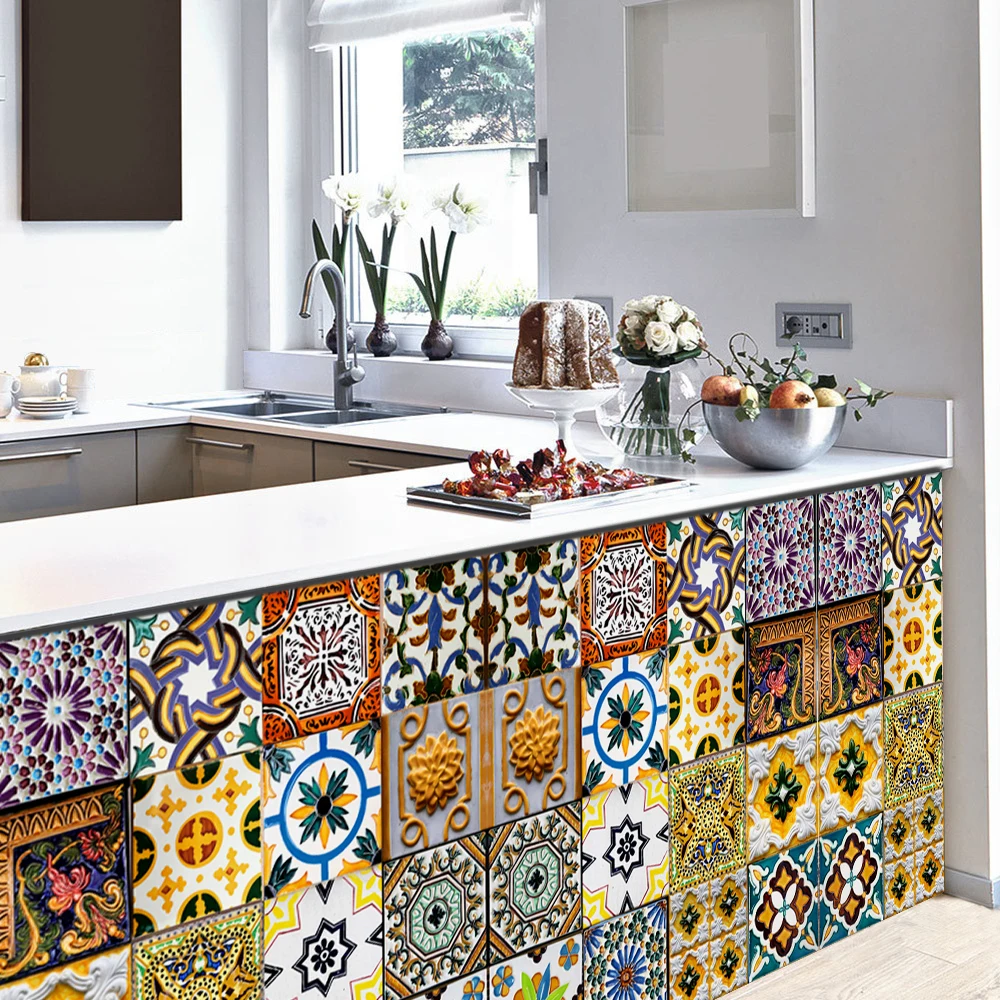 

Vintage Pattern Wall Stickers Tile Wall Decorations Sticker for Home