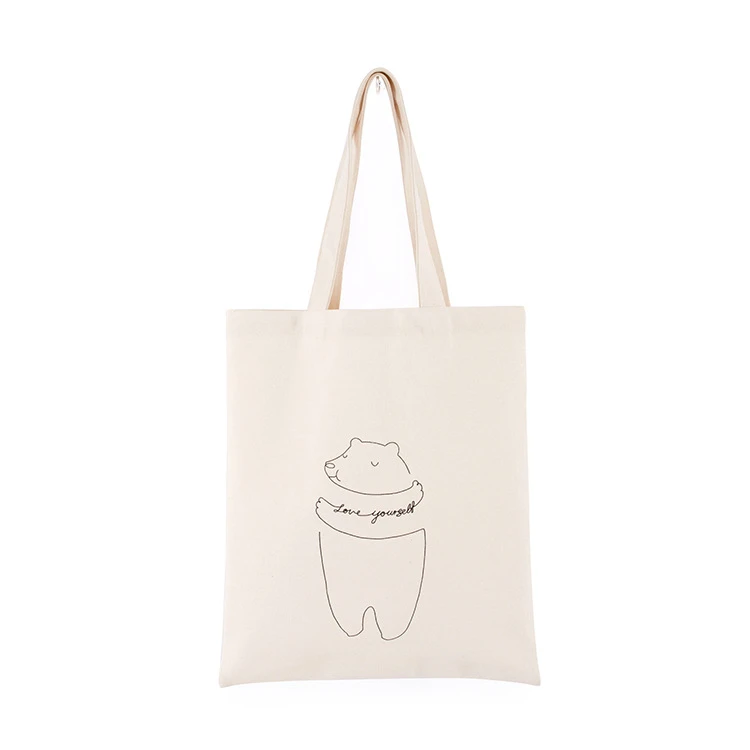 

Pattern printed natural simple and elegant lines of cotton shopping bag eco-friendly portable canvas bags