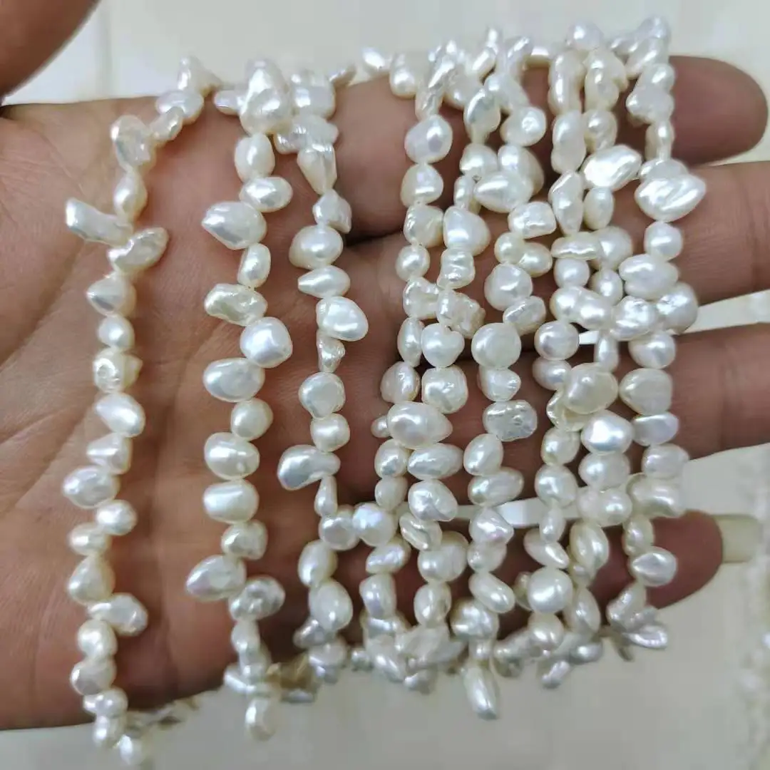 

4-6 mm keshi baroque freshwater pearl loose in strand wholesale freshwater pearl strand