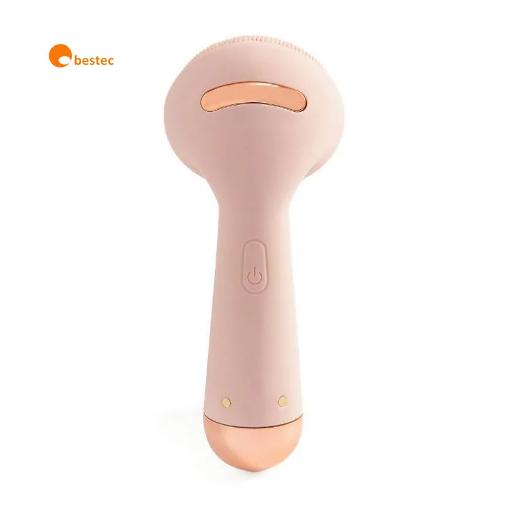 

OEM Rechargeable Electric Cordless Silicone Facial Cleansing Brush, Pink