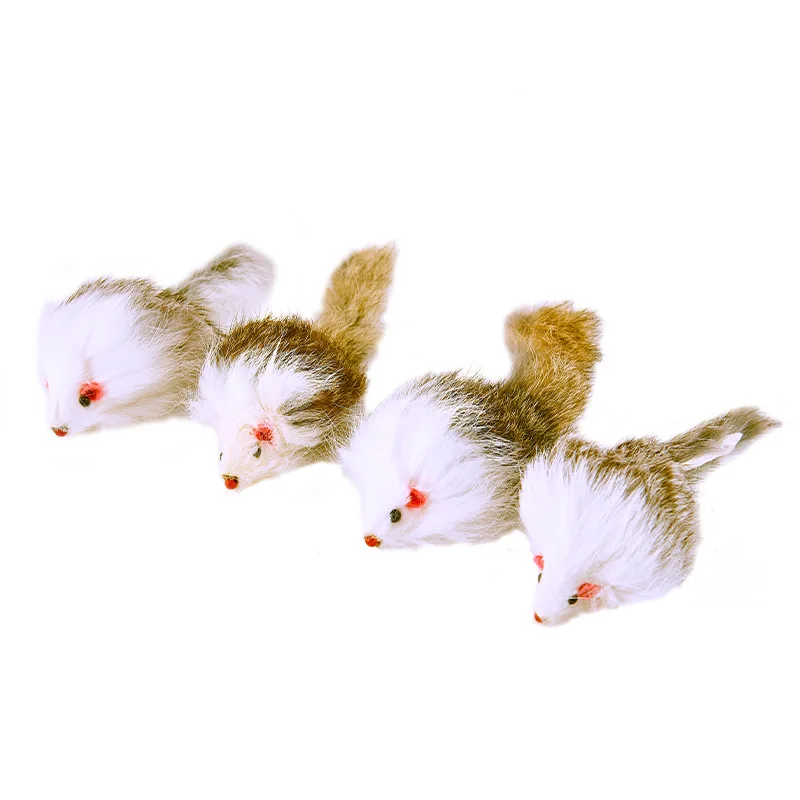 

Kitten Toy Set Catnip Kitten Interactive Toy Rabbit Fur Cat Mouse Toy