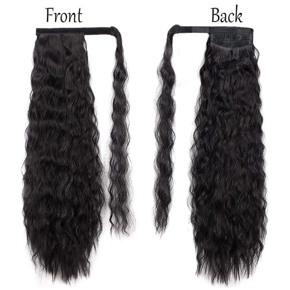 Wholesale 22in Synthetic Hair Natural Afro Long Puff Ponytails Clip in Wrap Around Ponytails Wig Extension for Black Women