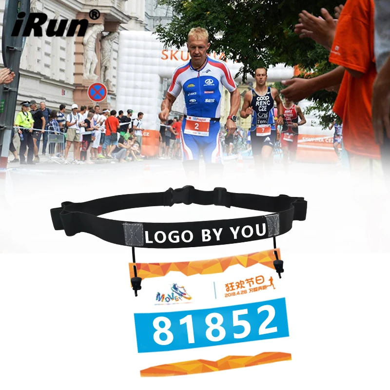 

New Custom logo Race Number Bib Belt with Elastic Webbing Reflective Polyester Belts Running Cycling Marathon Belts