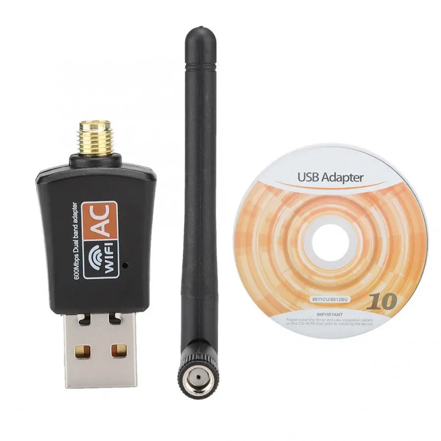 

External Dual Band 2.4/5Ghz Antenna 802.11AC 600Mbps Wireless USB Adapter Wireless Network Card RTL8811 chip