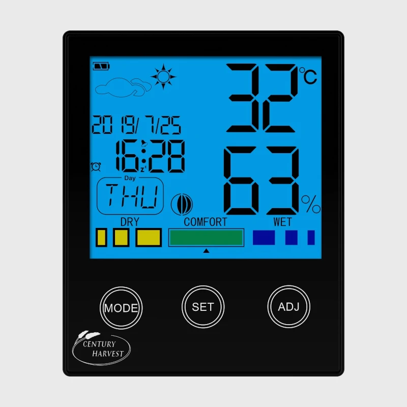

CH-909 Digital Wall Mounted Hygrometer With LCD Backlight Indoor Room Electronic Thermometer Hygrometer, White/black
