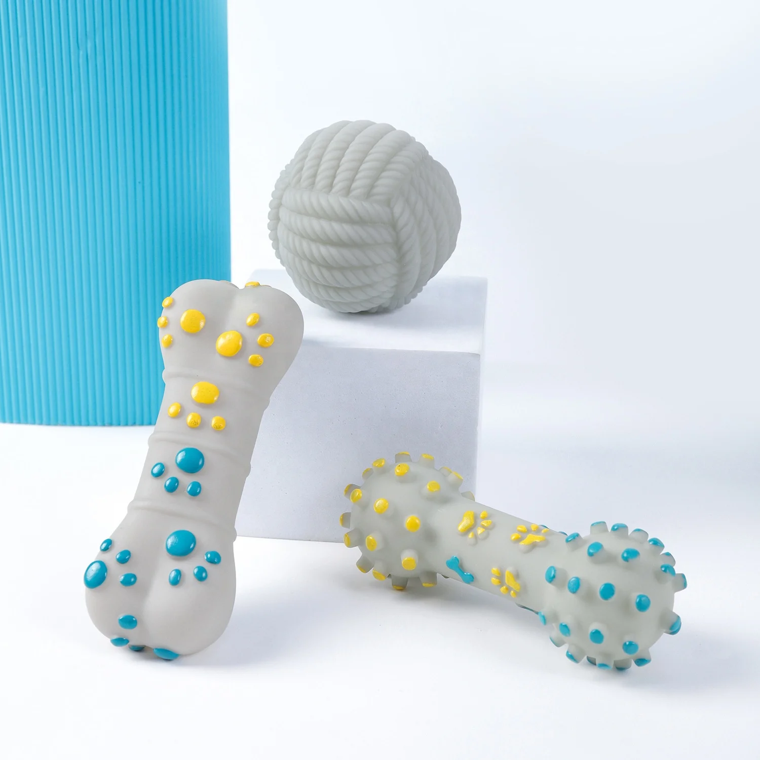 

Pet Chew Toy Relieves Pressure TPR Bone For Small Dog Ball Bite Resistant Teething Stick Dog Toy