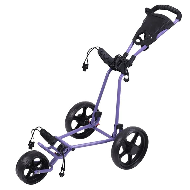 

ZXM High Performance Aluminium 3 Wheels Foldable Golf Trolley, Black/silve/purple/custom