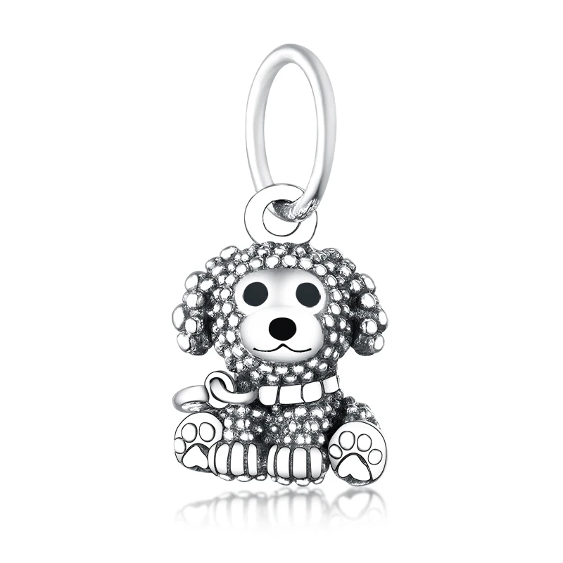 

Fine Jewelry Cute Animal Pendant Authentic 925 Sterling Silver Poodle Puppy Dog Dangle Beads Charms For Pandora Jewelry Making