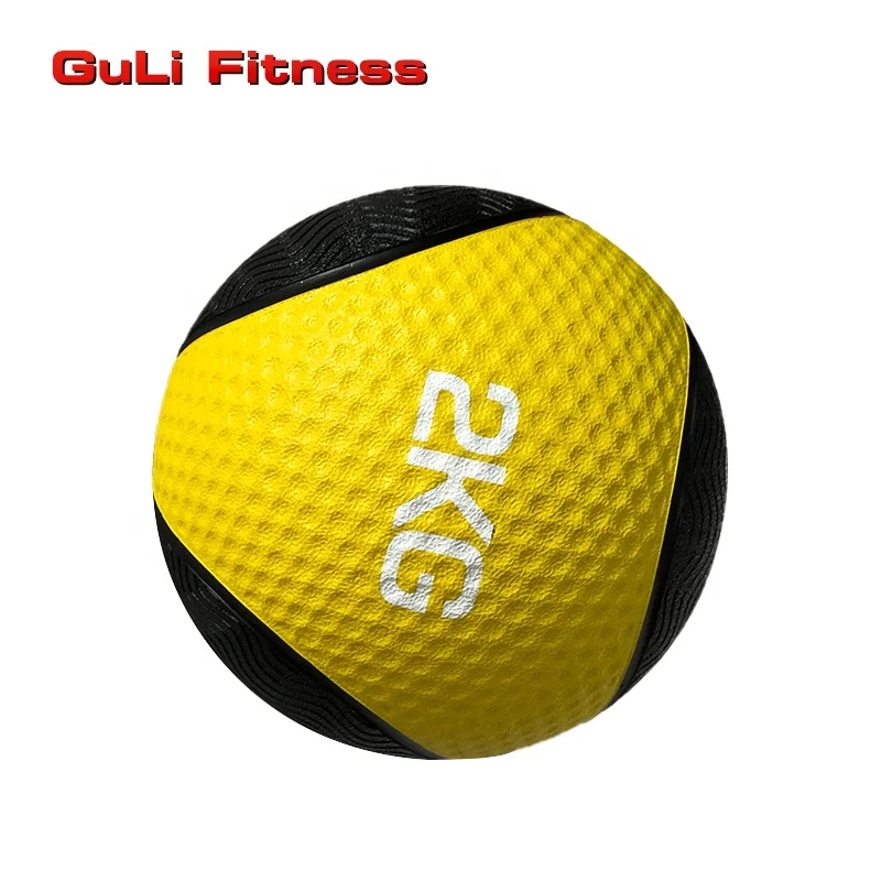 

Guli Fitness Strength Training Medicine Ball Luxury Soft Wall Ball Gym Exercise Slam Balls Core Workout Cardio Muscle Exercises, Black+yellow or customized