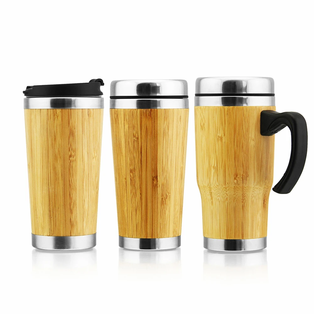 

Custom Double Wall 450ml Vacuum Insulated Tumbler Metal Flask stainless steel 304 water bottle with Bamboo Cover