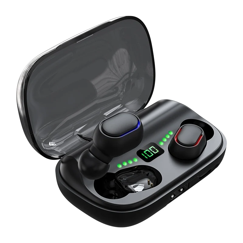 

JS2 earbud Noise Reduction Gaming Mini Headset headphone wireless tws js2 earphone with LED Display Mic Power Bank