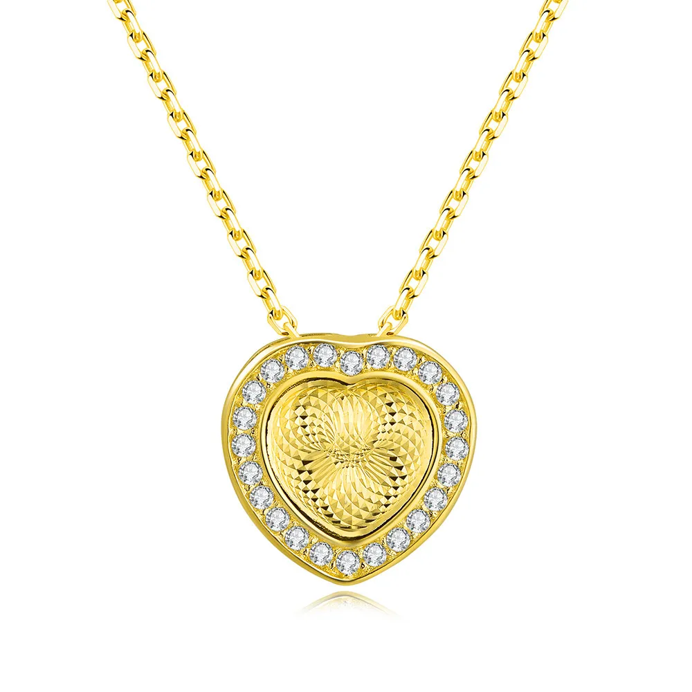 

New Gold Plated Heart Pendant Sterling Silver 925 Silver Jewelry