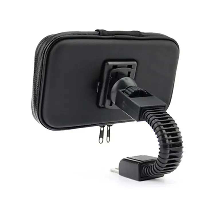 

Universal Motorcycle/Bicycle Waterproof Bike Holder Mount Phone Case Bag Zipper Bag Can Touch Screen For Iphone Mobile Phone, Black