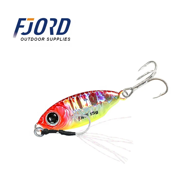 

FJORD New Arrival Micro Lures 10g 15g Metal Lure Jig with Hooks Slow Jigs Micro jigs for Freshwater