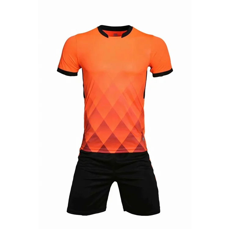 

100% Polyester Quick Dry Custom Uniforms Orange Thai Quality Team Jersey Soccer, Any colors can be made