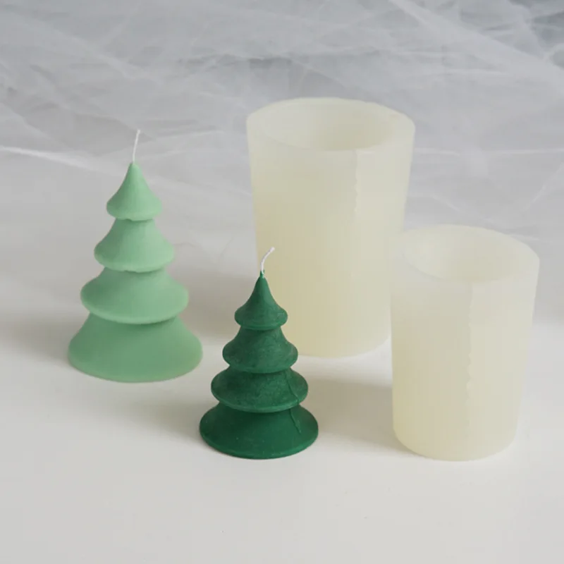 

3D round tree candle moulds handmade soap gypsum aromatherapy candle resin crafts silicone molds, Random