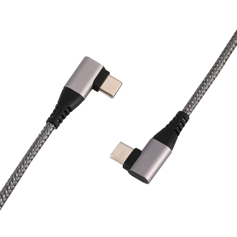 

Hot Sale OEM 1m 2m usb 2.0 right angled to type c 90 degree L shape data line protector type c to type c cable