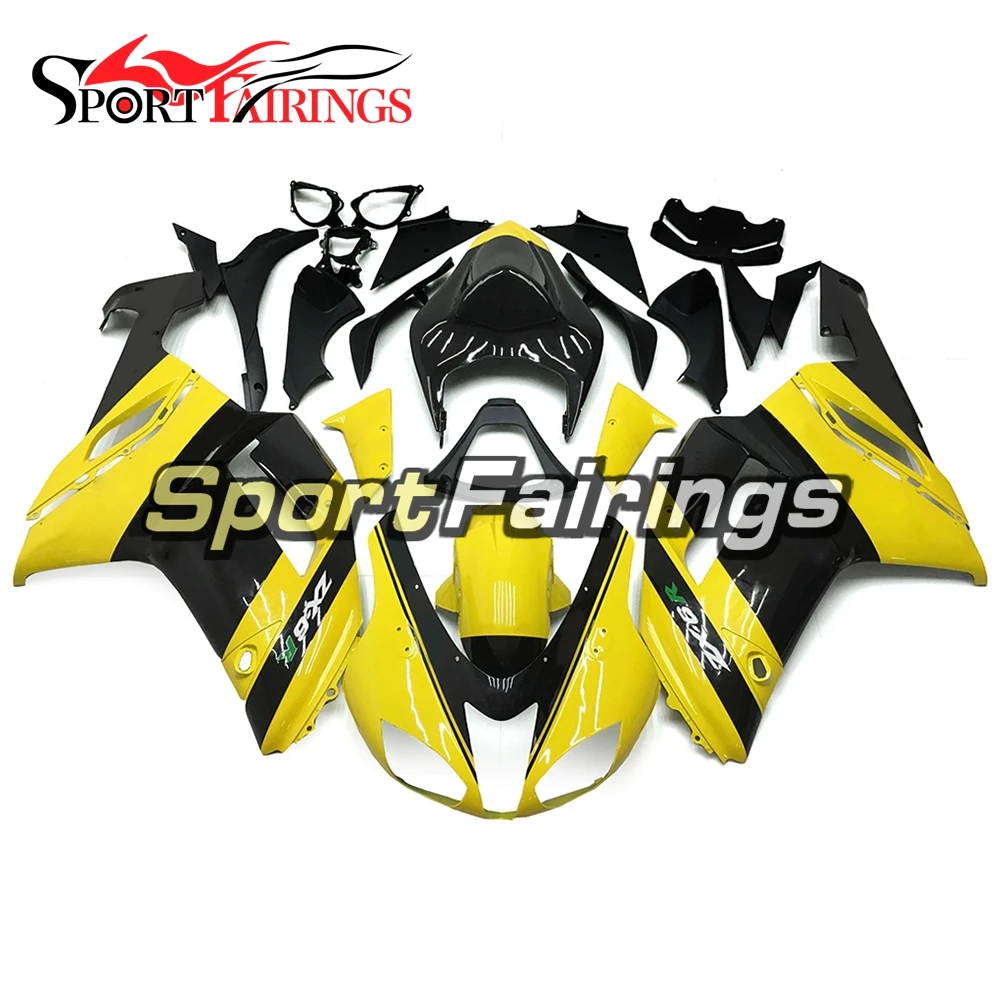 

Injection Full Fairings Fit For Kawasaki ZX6R 636 2007 2008 ZX-6R 07 08 ABS Plastic Motorcycle Bodywork - Glossy Yellow Black, As pictures shown