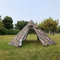 

Camping Equipment 4 Person Ultralight Tent, Outdoor Teepee Rodless Backpacking Hiking Cooking Pyramid Tent