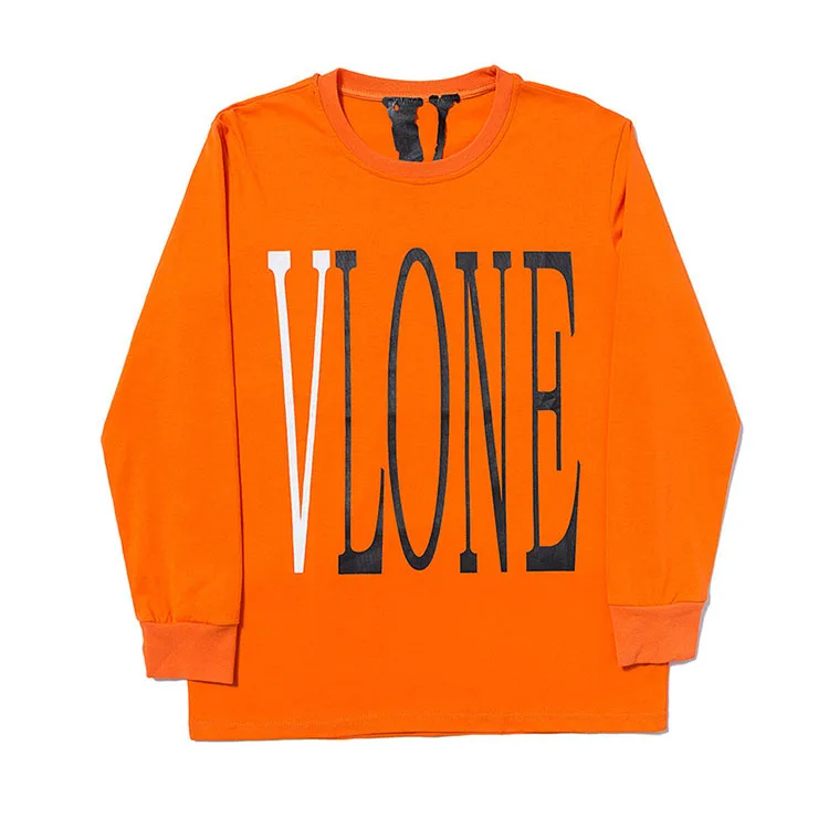 

V LONE LIFE Orange Big V Sweater Trendy Brand Hip-Hop Loose Men and Women Orange Hoodie Wholesale vlones t shirt hoodie