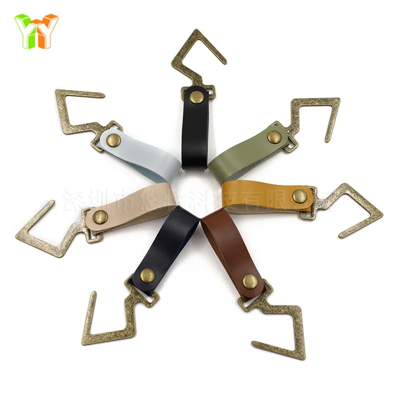 

Outdoor Camping Leather Hook S Type Kitchenware Finishing metal Hook