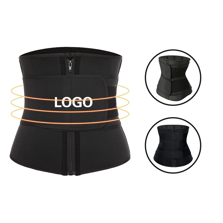 

Drop shipping women latex double strap rubber plus size waist trainer shaper belt, Black,fuchsia