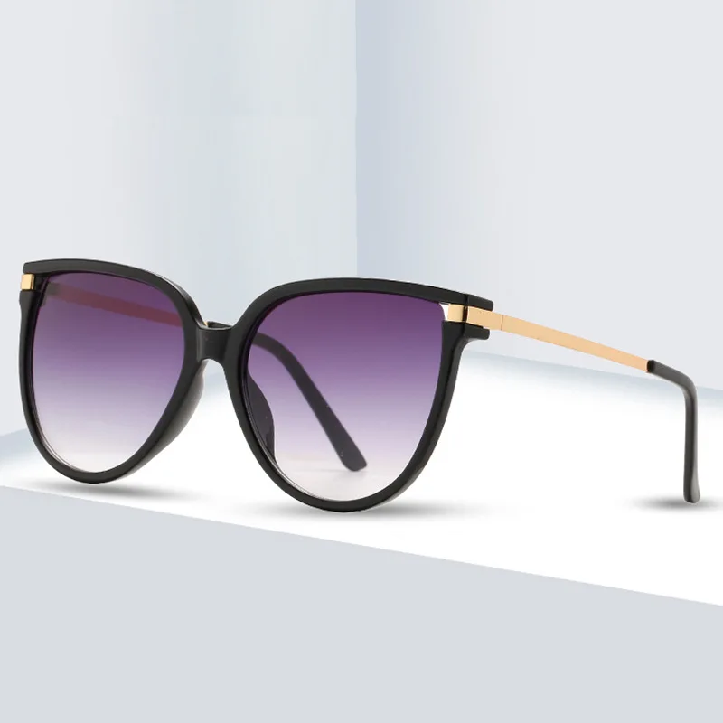

Fashion cat eye sunglasses trend big frame metal round frame gradient color sunglasses WM2113, Picture colors