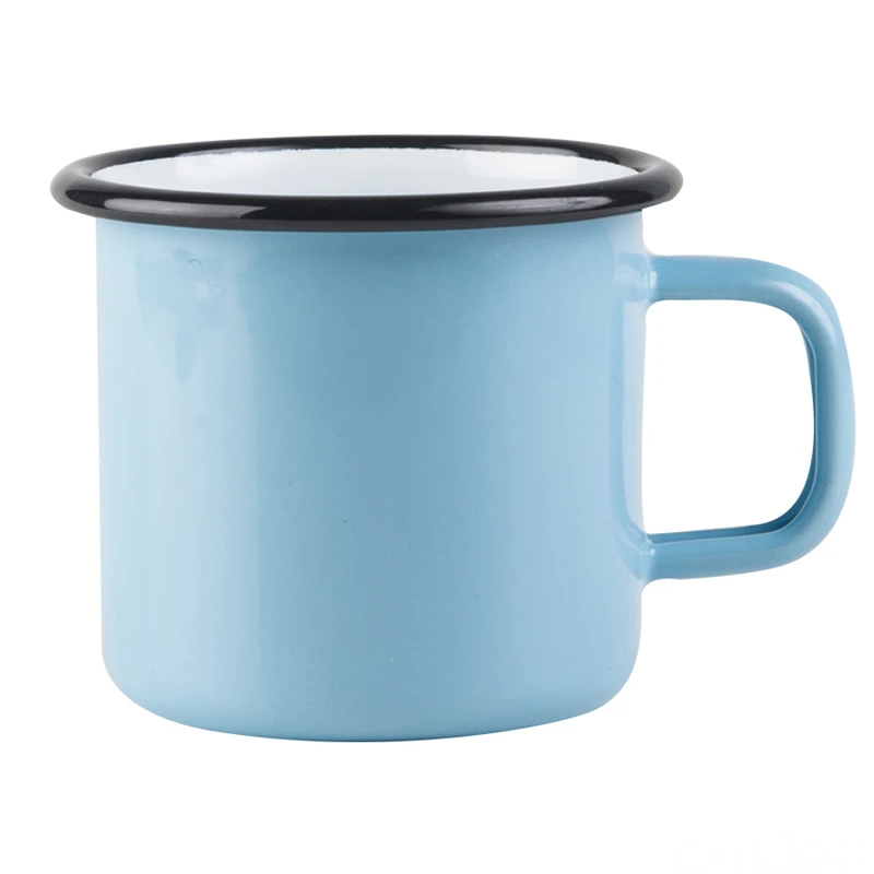 

Capacity Logo Printing Tin Coffee 16oz Camping Camp Bully Wide Bottom Blue Custom Design Blank Blan16oz Black 9cm Enamel Mug
