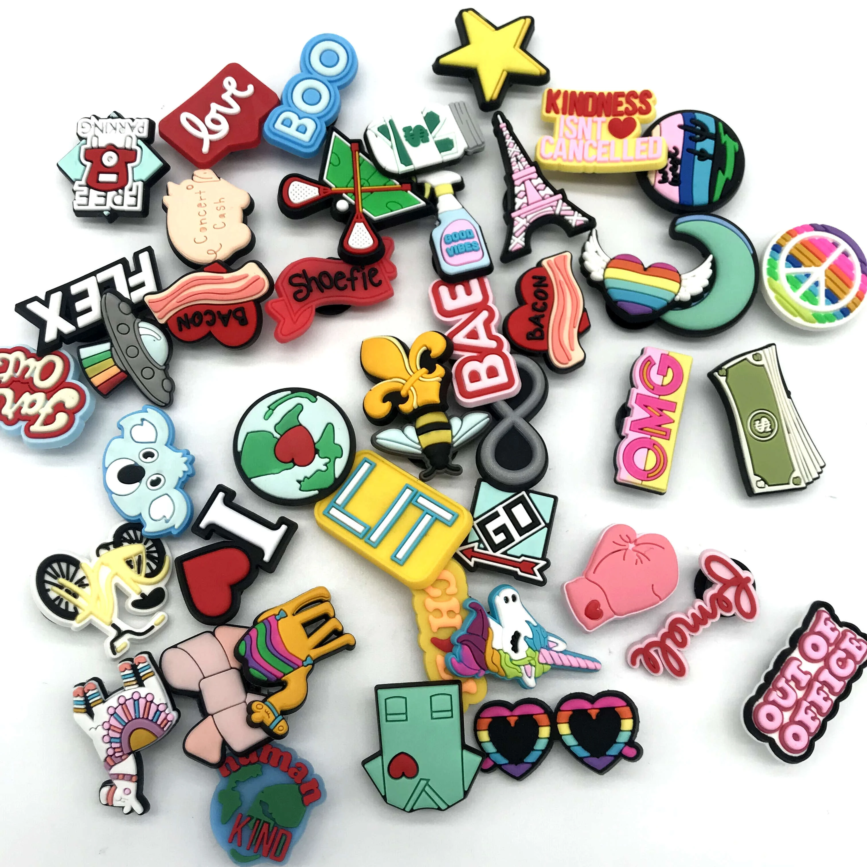 

Mix Custom Soft Rubber PVC Shoe Charms Children's cute Jibz for Croc Shoes, Picture