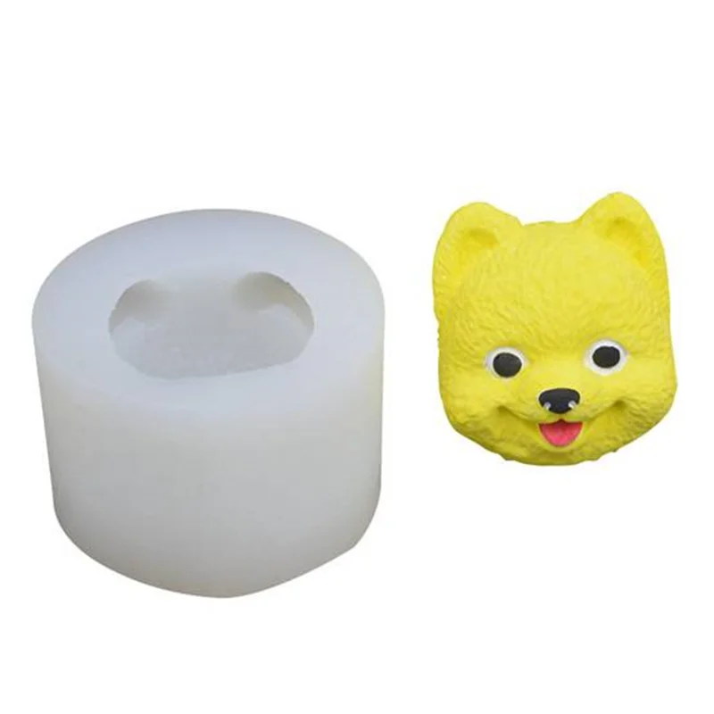 

060 Wholesale High Standard Diy Three-Dimensional Dog Head Silicone Mold For Candle