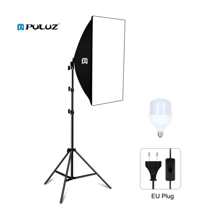 

Wholesale PULUZ Single Bulb E27 30W 5700K LED White Light 50x70cm Studio Softbox + 1.6m Tripod Mount Photography Kit