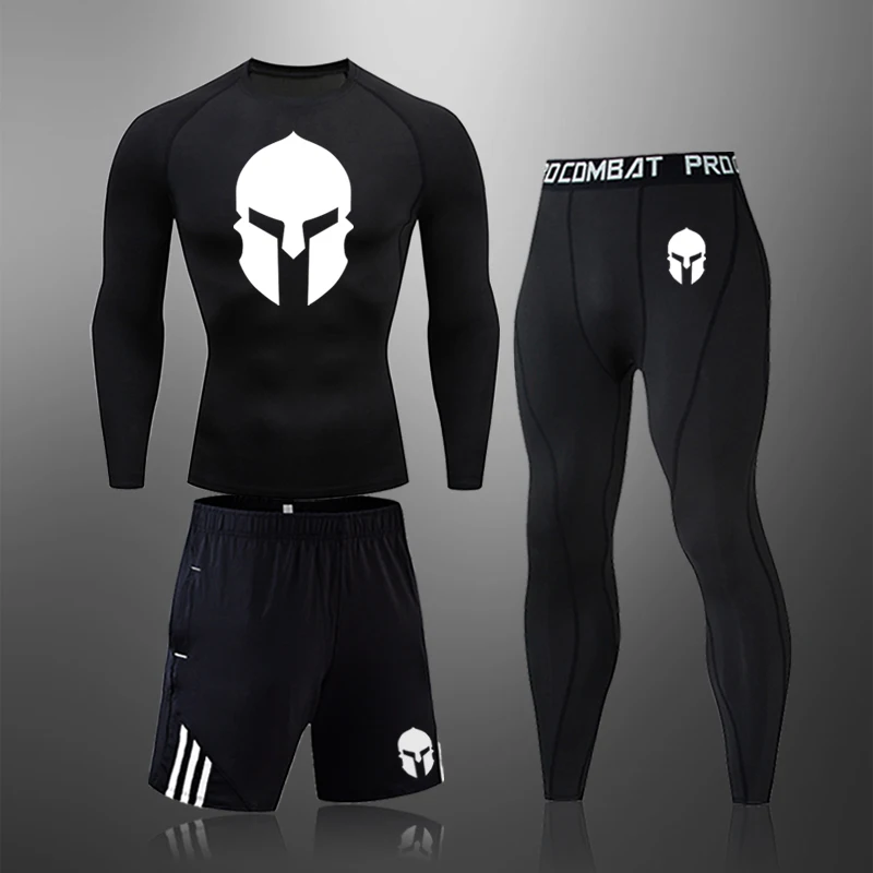 

New Men's Running Set Sweatsuit Gym Compression Fitness Male Quick Drying Tights Track Suit, Custom