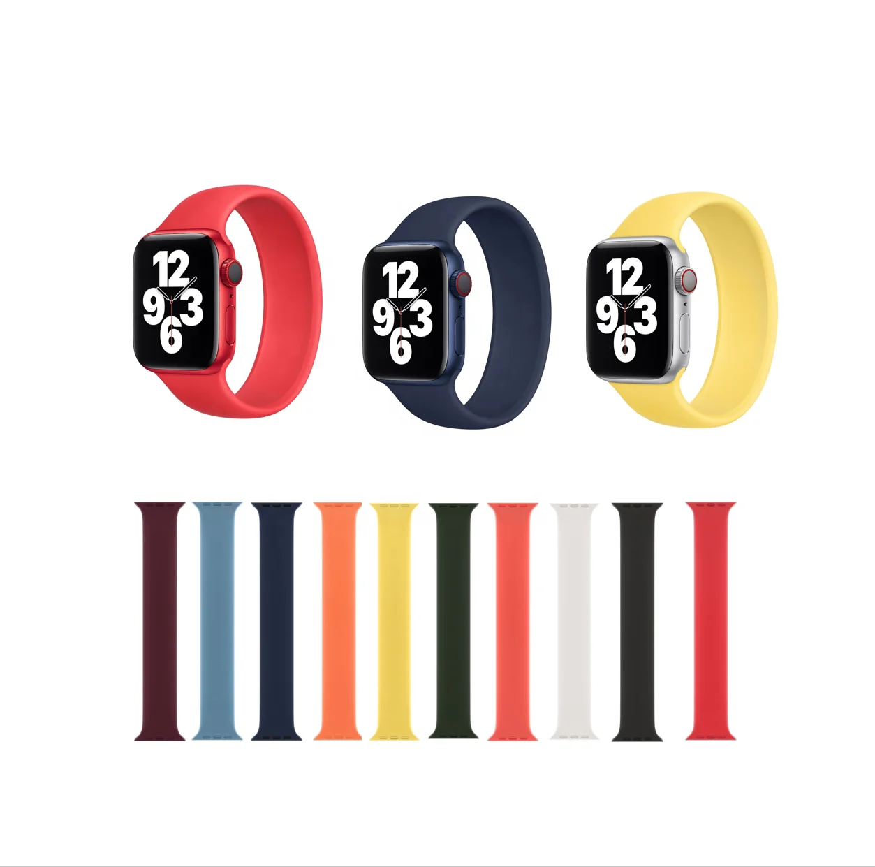

Colorful Rubber Band Fashion Silicone Solo Loop for apple watch