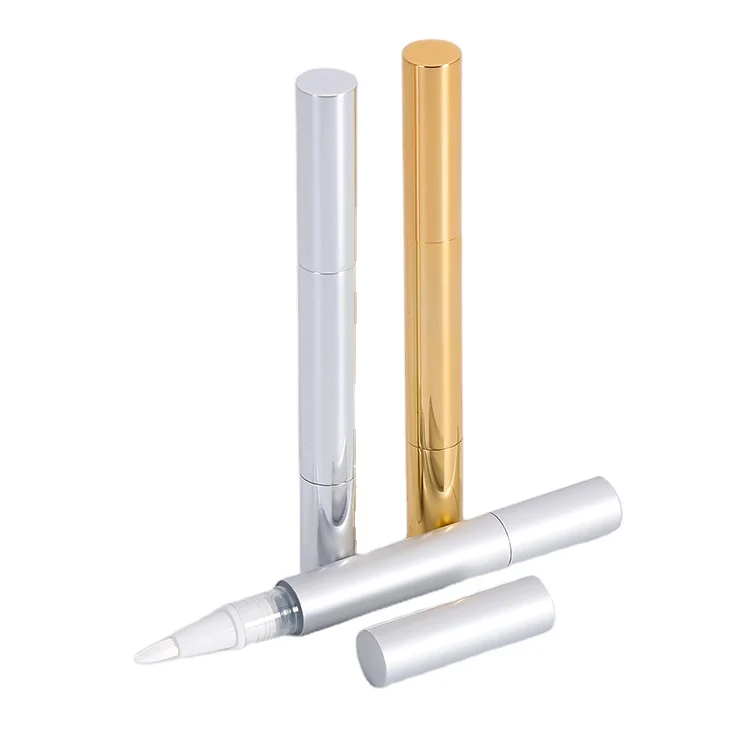 

2ml Empty Aluminum Twist Cosmetic Cuticle Oil Eyelashes Serum Teeth Whitening Lip Gloss Pen Tube With Brush