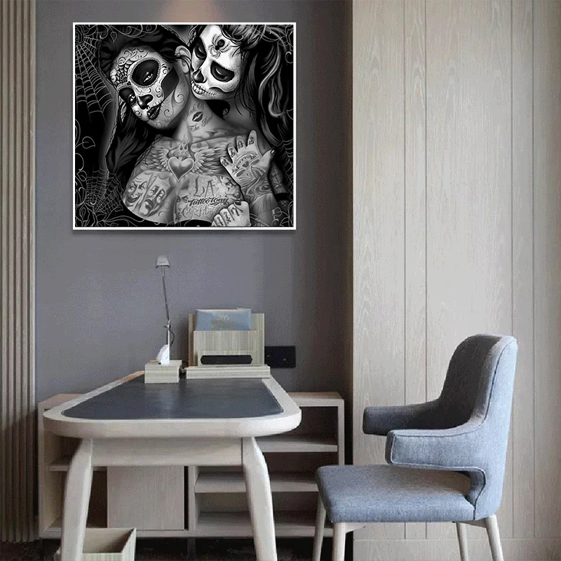 day of the dead girl wallpaper black and white