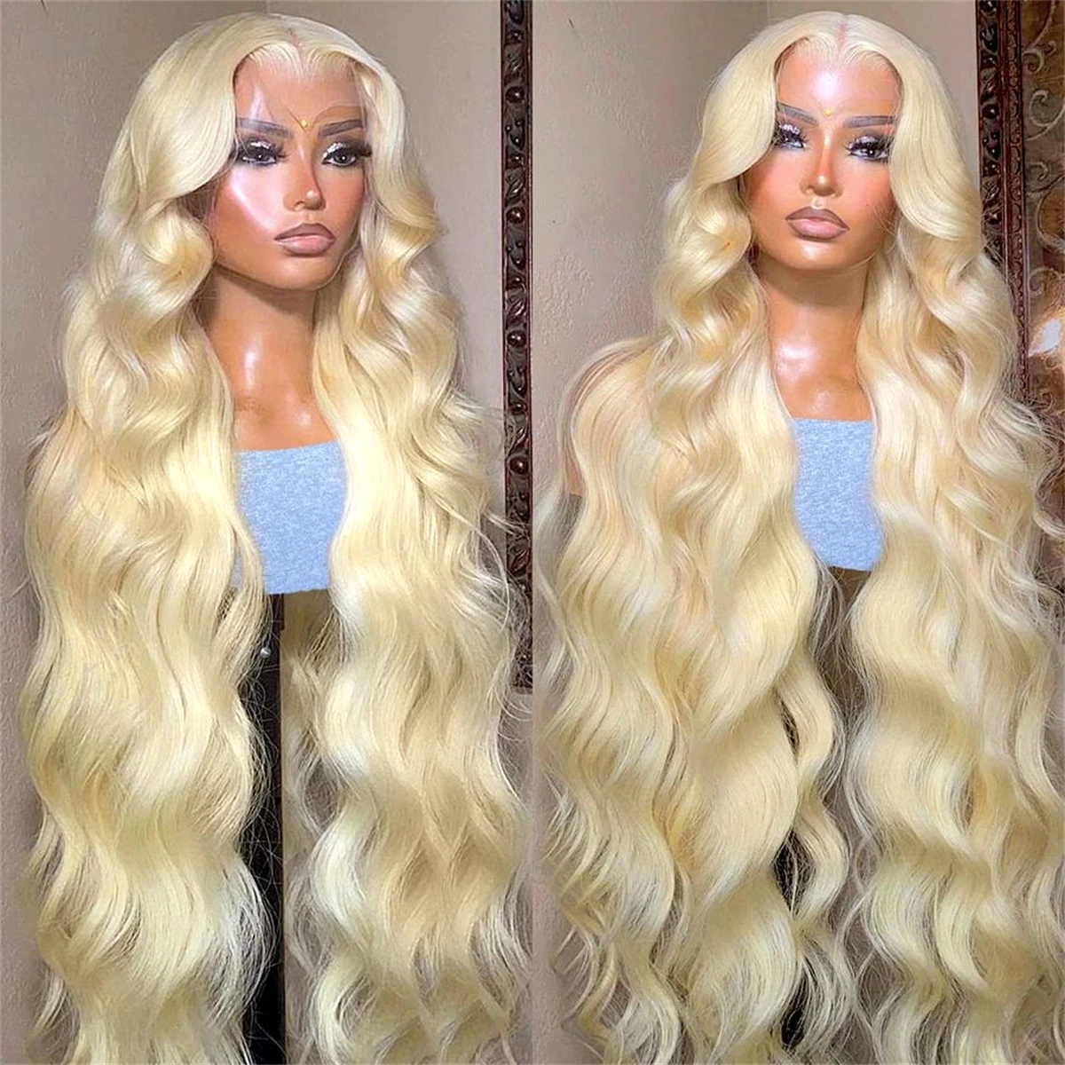613 Blonde Lace Front Wig Human Hair 13X4 Body Wave Pre Plucked With Baby Hair Brazilian Lace Frontal Human Hair Wig