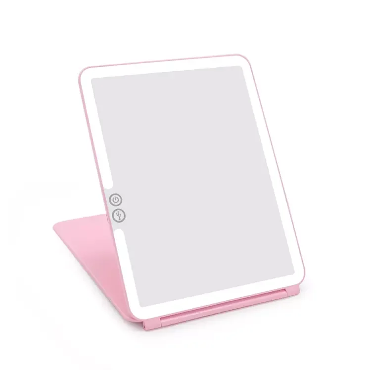 

Customize Usb Rechargeable Portable Foldable Led Lights Travel Portable Makeup Vanity Mirrors